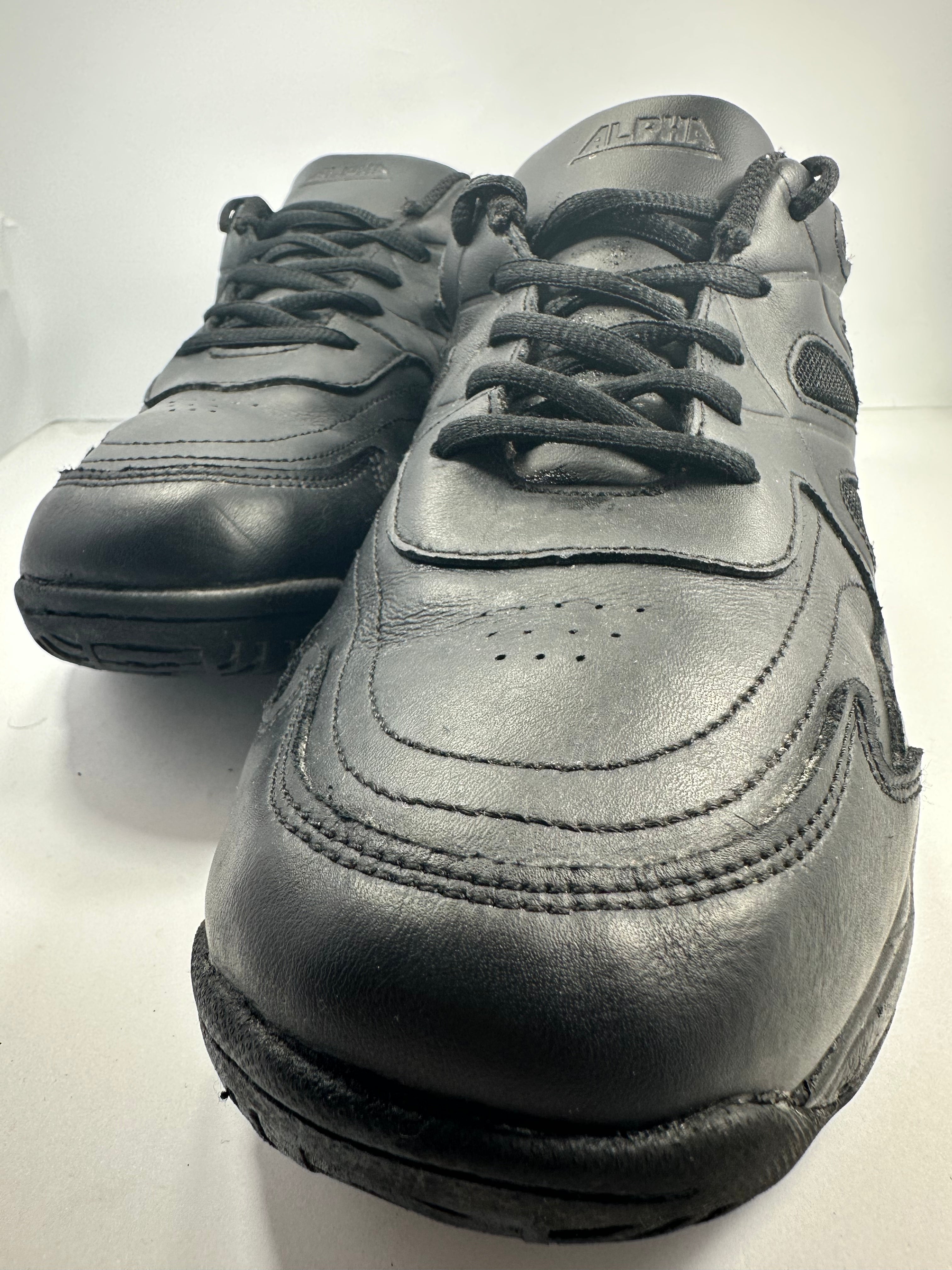 Alpha Leather Mid-Night Black Shoes